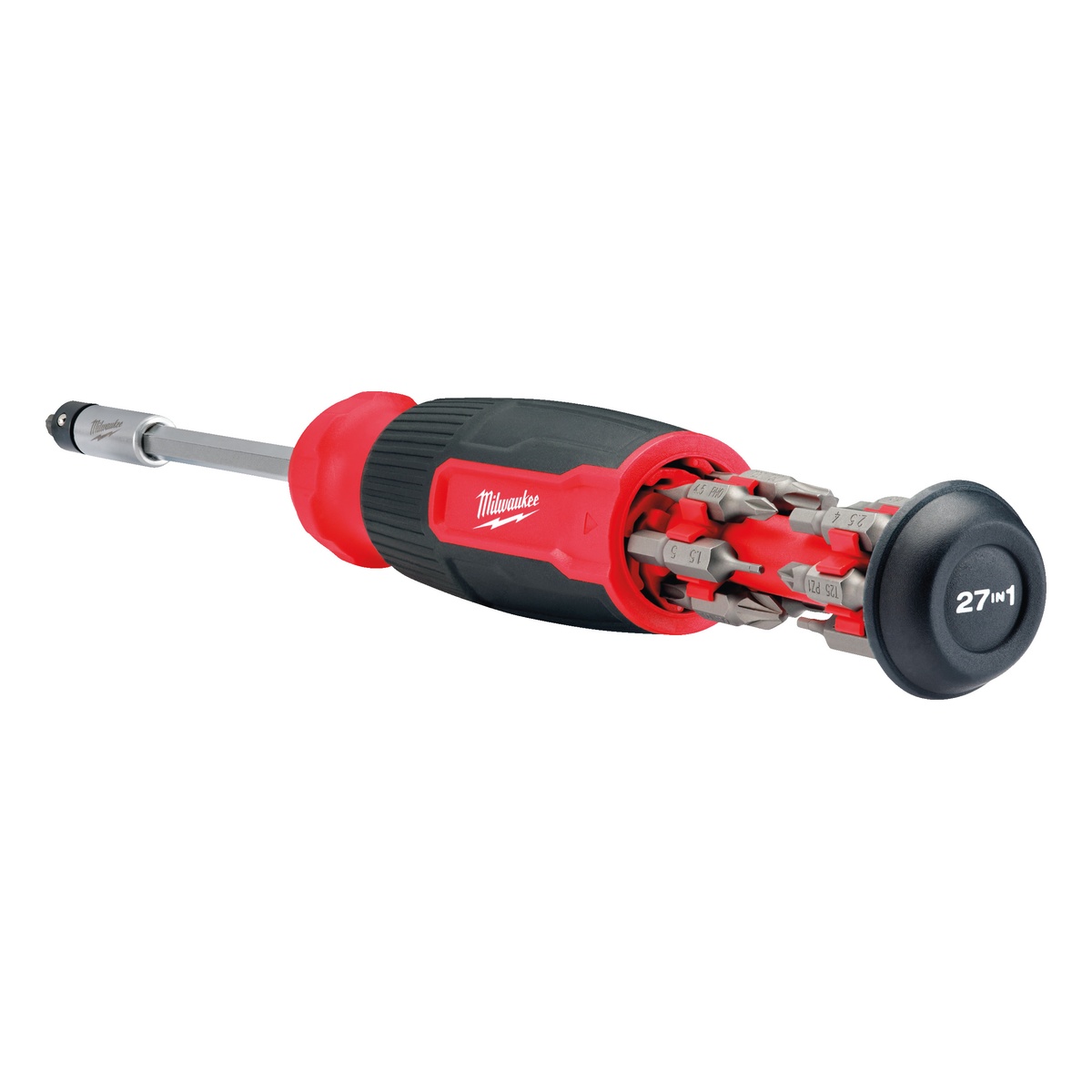 Milwaukee Multi-Bit Schraubendreher 27 in 1 inkl. 13 Wende-Bits PH/PZ/TX/SL/HEX - 1 Stk. Milwaukee Multi-Bit Schraubendreher 27 in 1 inkl. 13 Wende-Bits PH/PZ/TX/SL/HEX - 1 Stk.
