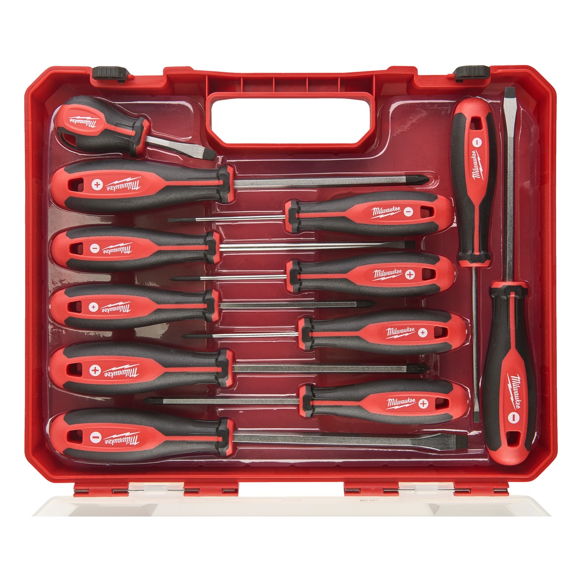 Milwaukee Schraubendreher-Set Tri-Lobe, 12-teilig, PH0 bis PH2, PZ0 bis PZ2, SL 2,5 bis SL 8