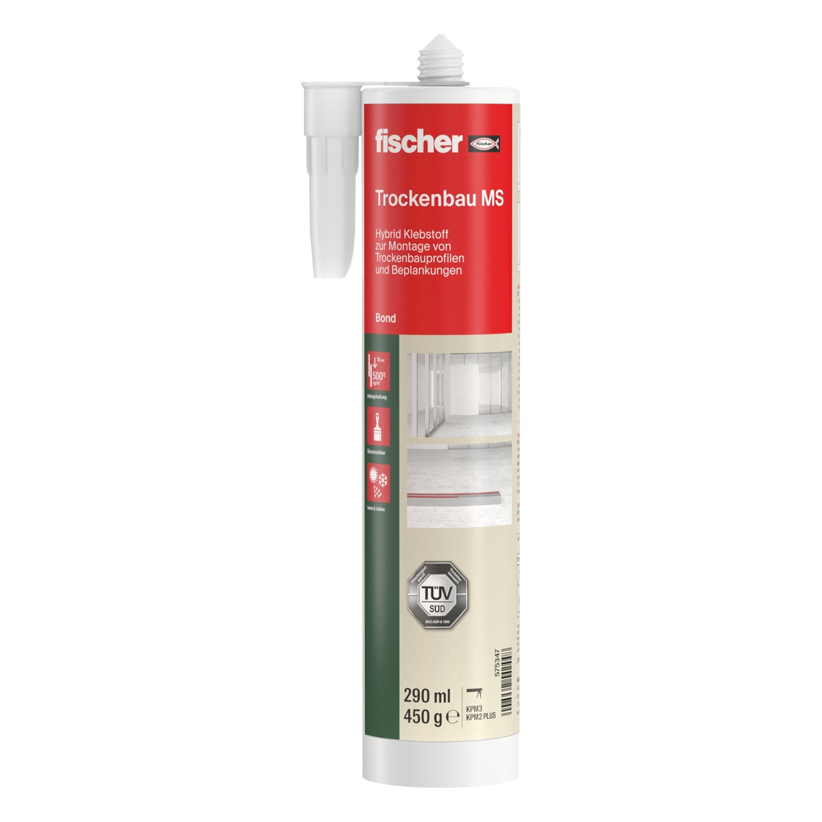 fischer Hybrid-Klebstoff Trockenbau MS, 290 ml - 1 Stk.