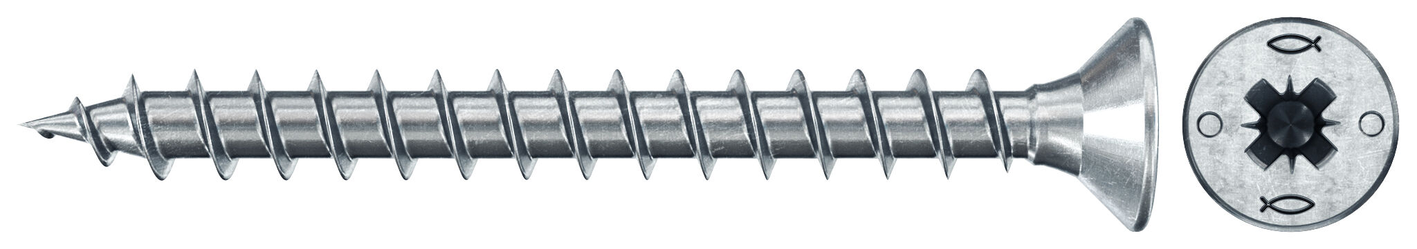 Fischer Spanplattenschrauben Power-Fast II Stahl verzinkt, blau verzinkt, Senkkopf, PZ1, Vollgewinde 3,0 x 30 mm (300 VE)