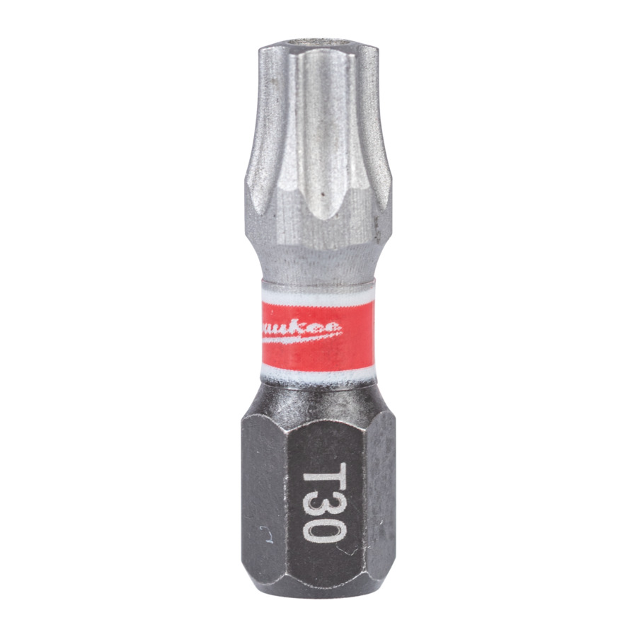 Milwaukee Bit Innensechsrund mit Bohrung TX BO30 x 25 mm, SHOCKWAVE, schlagfest, für Sicherheitsschrauben, 3 Stück