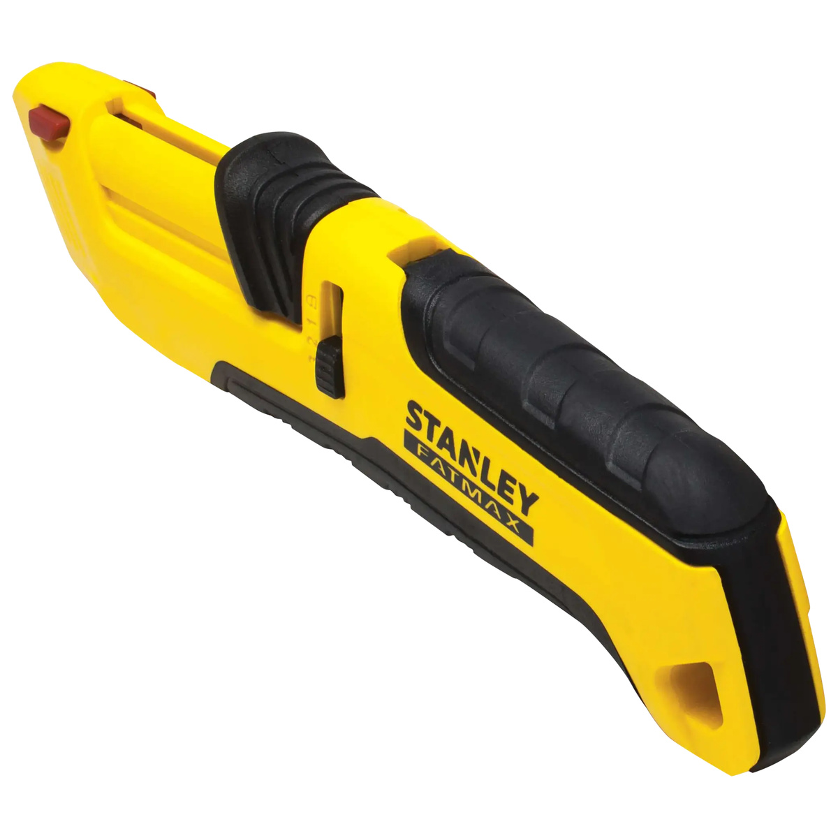 Stanley FATMAX Sicherheitsmesser Tri-Slide Kunststoff, automatischer Klingenrückzug, 3 Schnitttiefen, inkl. 4 Klingen