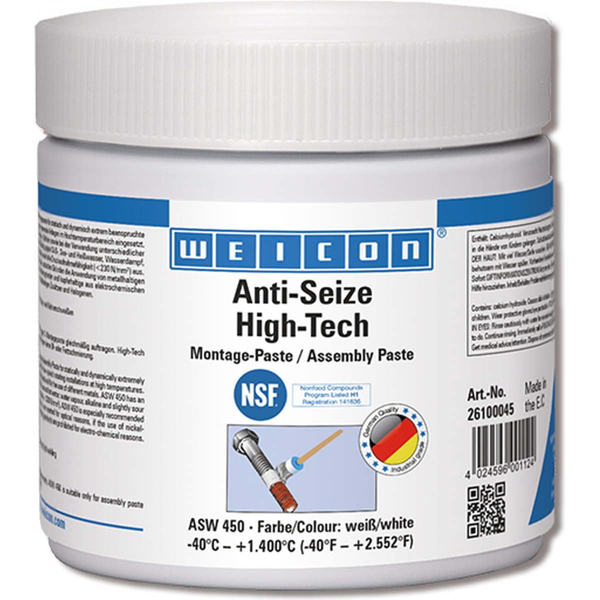 WEICON Anti-Seize High-Tech Montagepaste, metallfrei, NSF H1
