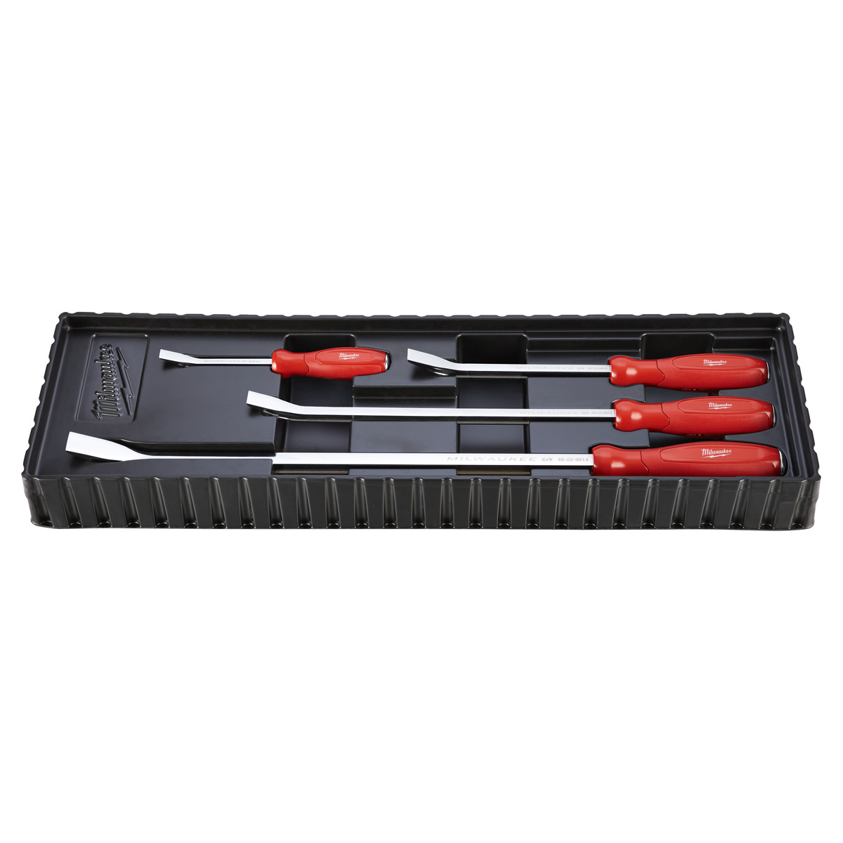 Milwaukee Stemmeisen-Set 4-teilig, 200, 300, 450 und 600 mm, Doppel-T-Profil, Schlagkappe, Komfortgriff