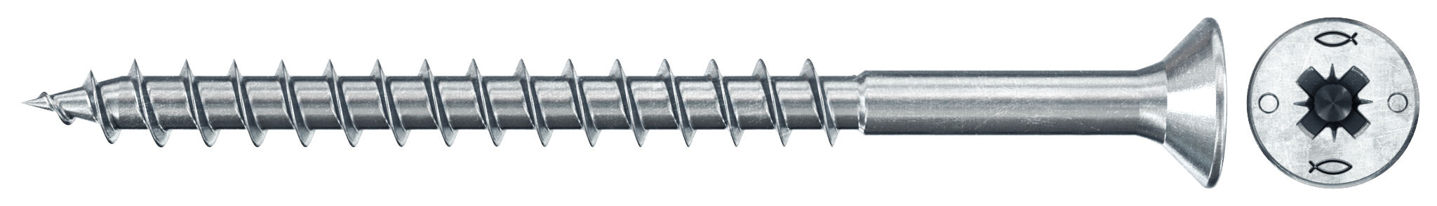 Fischer Spanplattenschrauben Power-Fast II Stahl verzinkt, blau verzinkt, Senkkopf, PZ1 3,0 x 40 mm (1000 VE)