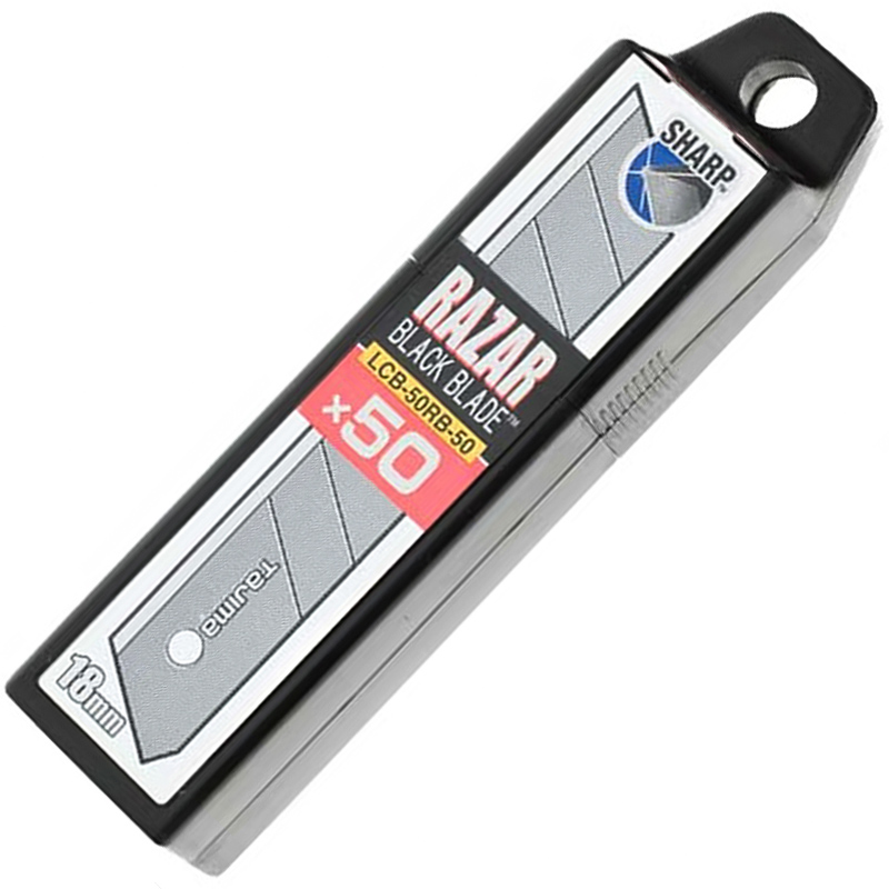 Tajima RAZAR Black 18mm Cutter Klingen, 50 Stk. - 1 Stk. Tajima RAZAR Black 18mm Cutter Klingen, 50 Stk. - 1 Stk.