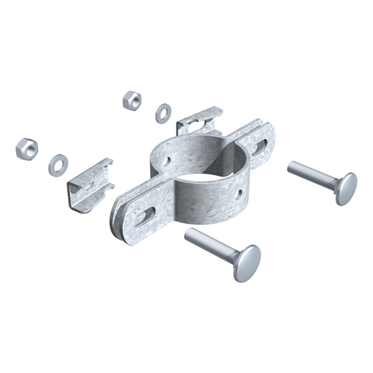Alberts Doppelschelle, 34 x 92 x 17 mm, Stahl roh, feuerverzinkt - 1 Stk.