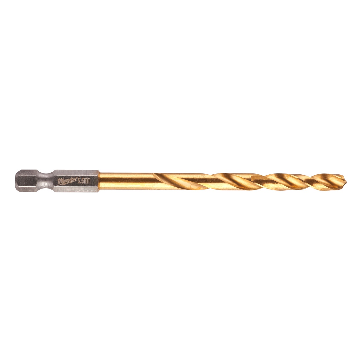 Milwaukee SHOCKWAVE Metallbohrer HSS-G RED HEX Titan 1/4" 5,5 x 104 mm - 1 Stk.