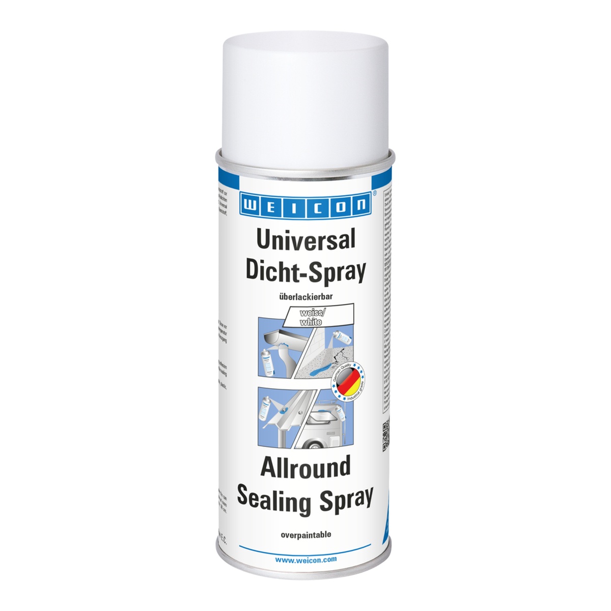 WEICON Universal Dicht-Spray sprühbarer Kunststoff, 400 ml, Weiß