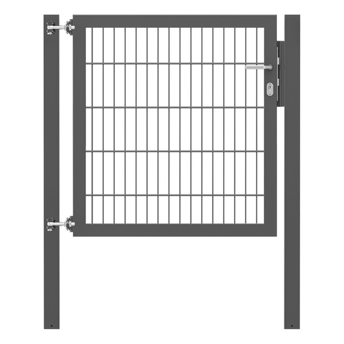 Alberts Einzeltor Flexo Plus, Typ 8/6/8, 1000 x 1000 mm, Pfosten: 80 x 80 mm, Stahl roh, feuerverzinkt, anthrazit kunststoffbeschichtet RAL 7016 - 1