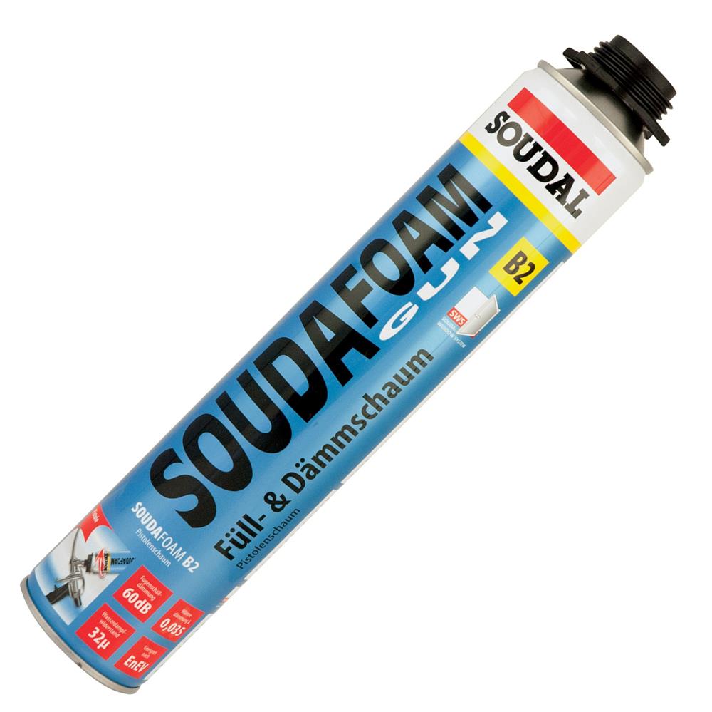 Soudal Soudafoam Gun B2 (Pistole) Bauschaum Pistolenschaum 750 ml champagner