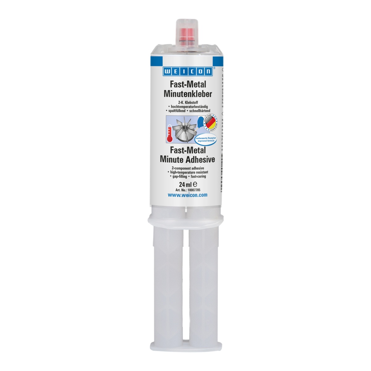 WEICON Fast-Metal Minutenkleber 2-K Epoxid 24 ml, grau