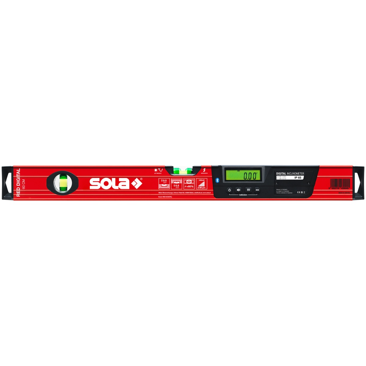Sola Digital-Wasserwaage RED 60 DIGITAL, 60 cm, Neigungsmodul mit Bluetooth, IP65