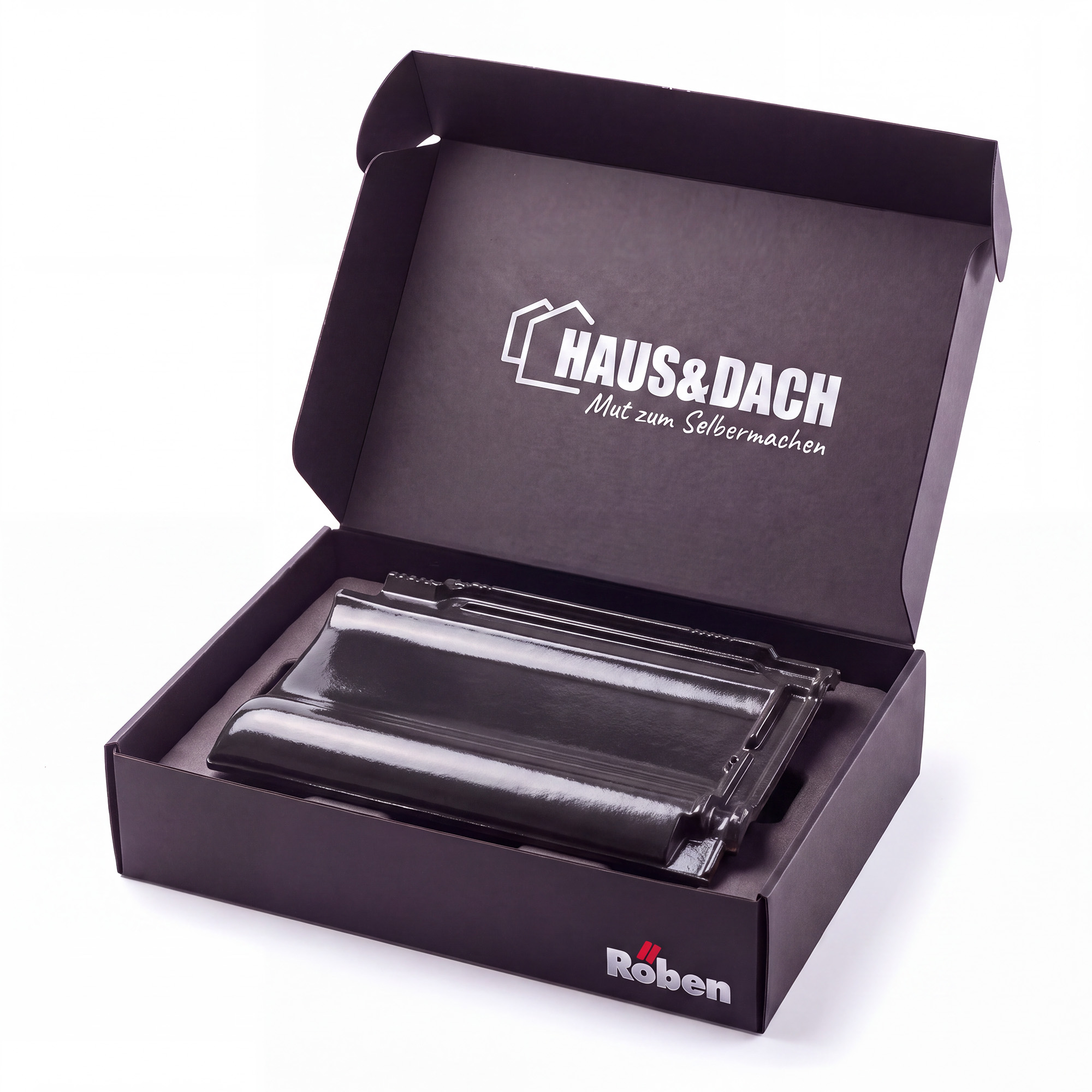 Röben Flandern plus Flächenziegel Musterbox, Schwarz edel-engobiert - 1 Stk.