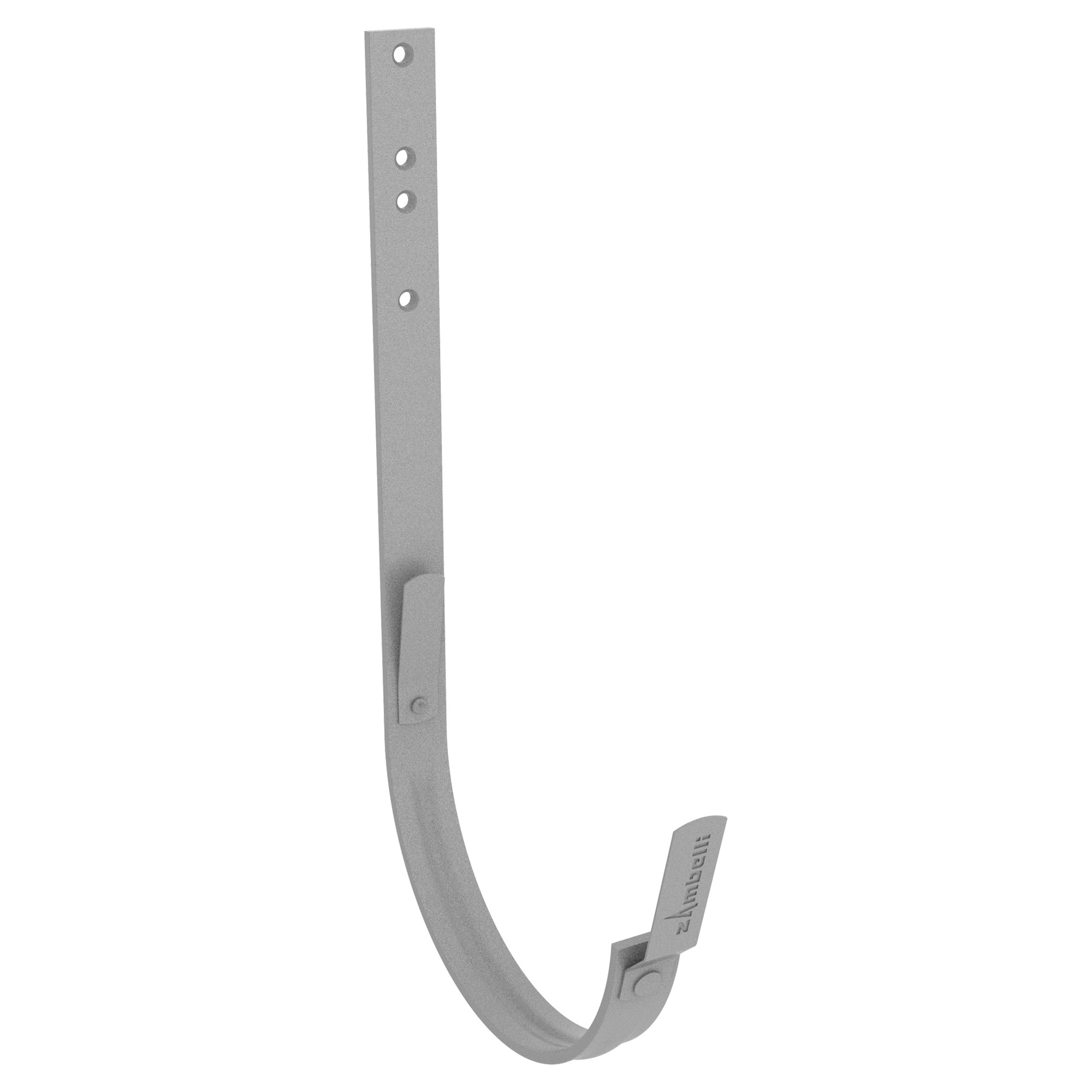 Zambelli Rinnenhaken halbrund lang 400-30/5+5, 5-teilig, Weißaluminium RAL 9006, COLORDUR, mit Sicke - 1 Stk.