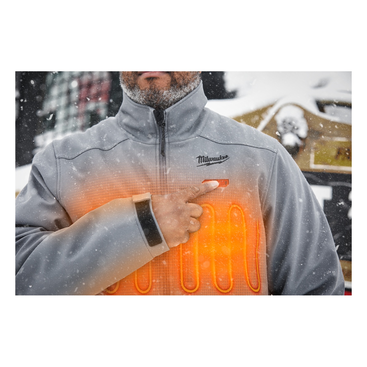 Milwaukee Akku-Heizjacke Herren XXL, Grau, ohne Akkus und Ladegerät, M12 HJGREY5-0 - 1 Stk.