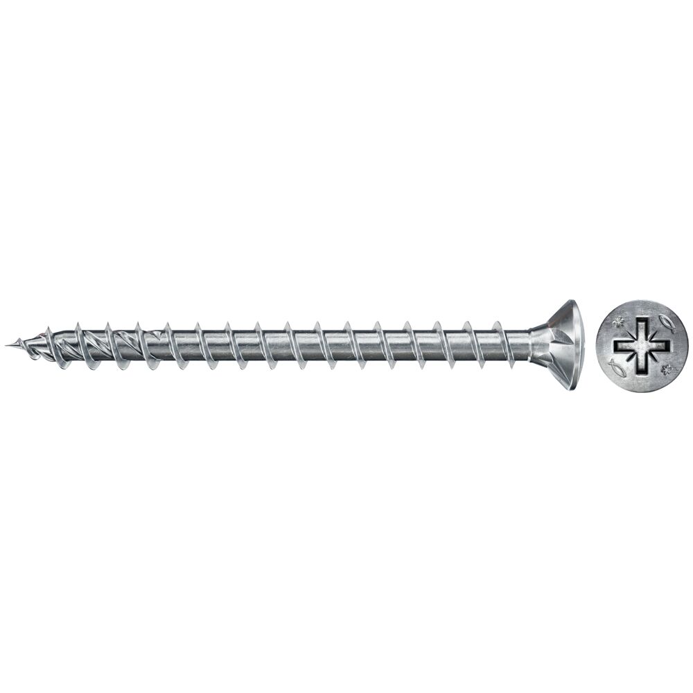 Fischer Spanplattenschrauben Power-Fast II Stahl verzinkt, blau verzinkt, Linsenkopf, PZ2, Vollgewinde 3,5 x 16 mm (500 VE)