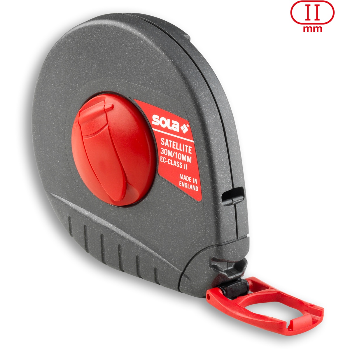 Sola Bandmaß SATELLITE ST 20, 20 m x 10 mm, Stahlband, Kapselgehäuse mit Kurbel