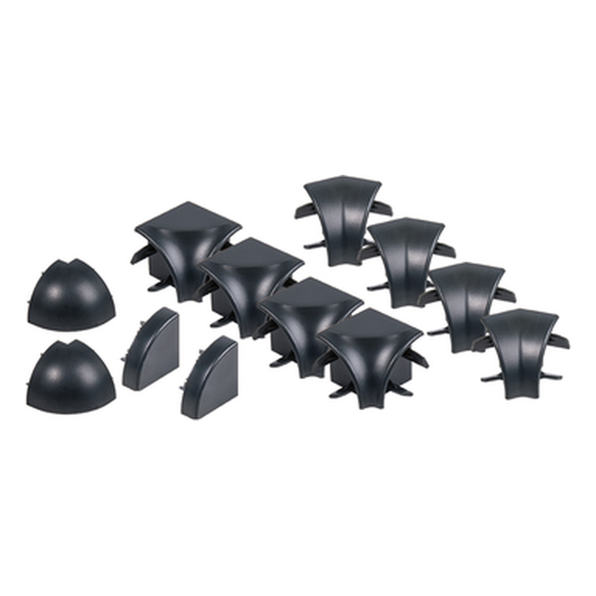 Alberts Zubehör-Set für Abschlussleisten, PVC-U, Farbe: schwarz - 12 Stk.