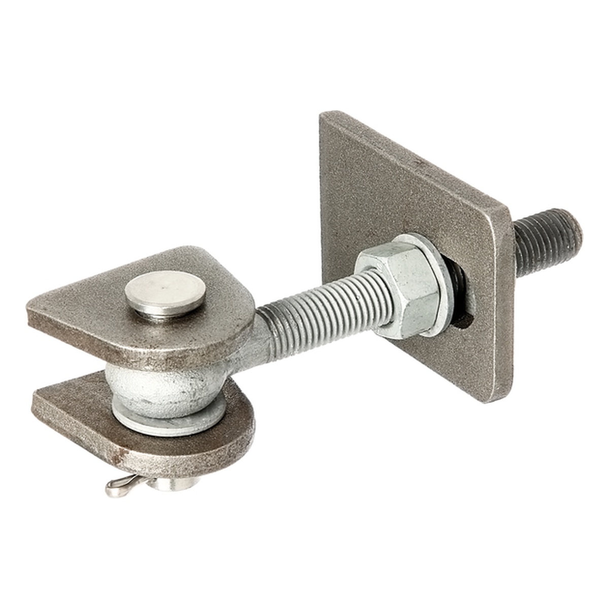 Alberts Torband für 180° Öffnung, 86 x 23 x 55 mm, Anschweißteile: Stahl roh, Bolzen und Splint: Edelstahl, Schrauben und Muttern: feuerverzinkt - 1