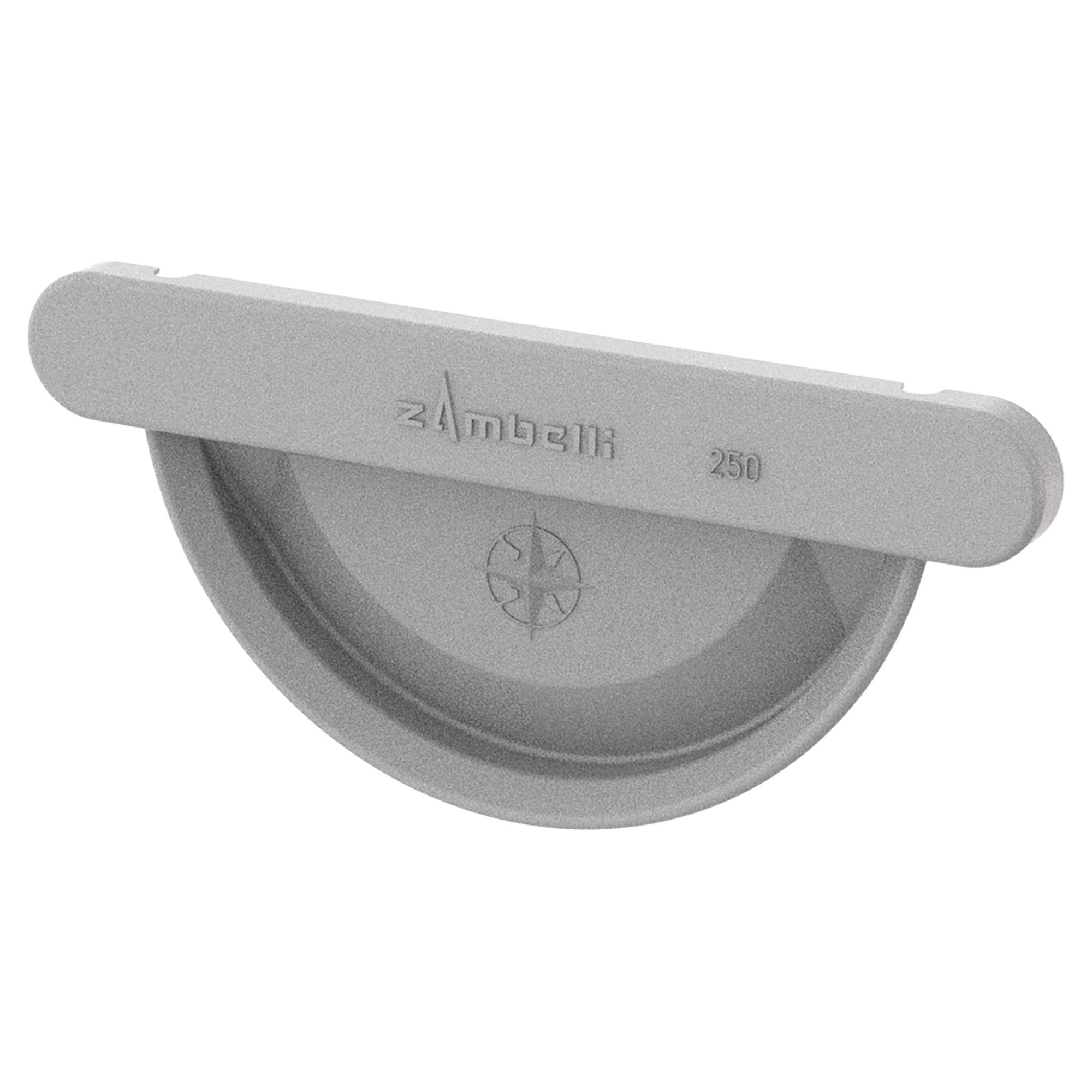 Zambelli Rinnenboden Meister-Boden halbrund 250, 8-teilig, Weißaluminium RAL 9006, COLORDUR, mit Zambelli-Logo - 1 Stk.