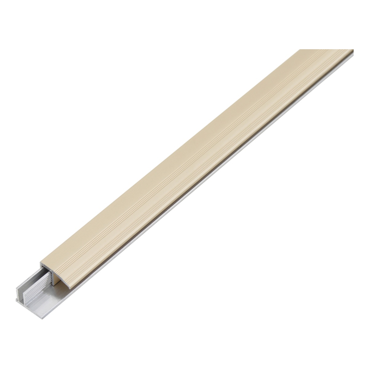 Alberts Abschlussprofil Duo, 22 x 1000 x 18,6 mm, Aluminium, Trägerprofil: blank, Deckprofil: sandfarbig eloxiert - 1 Stk.