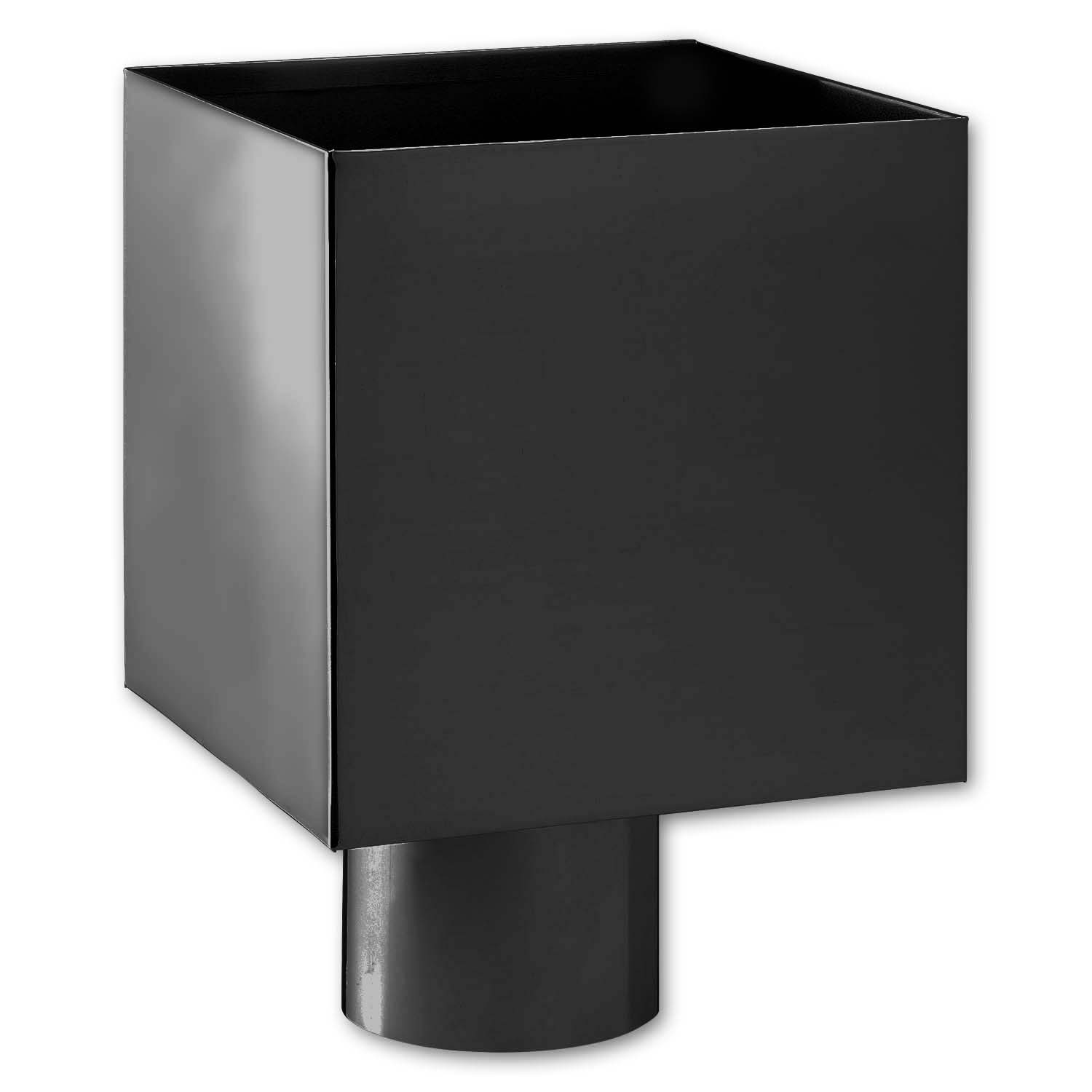 Zambelli Wasserfangkasten ohne Wulst 100mm, Schwarz, Auslauf mittig, Abstand 25 mm Zambelli Wasserfangkasten ohne Wulst 100mm, Schwarz, Auslauf mittig, Abstand 25 mm