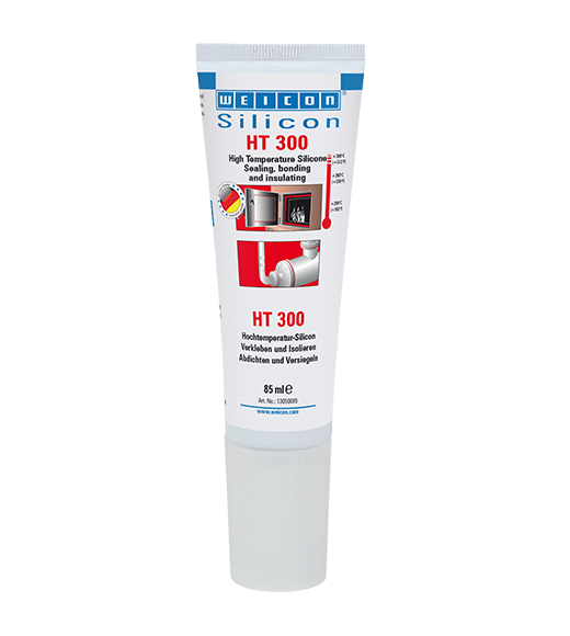 WEICON Silicon HT 300, Dichtstoff, hochtemperaturbeständig bis 300°C, 85 ml, rot