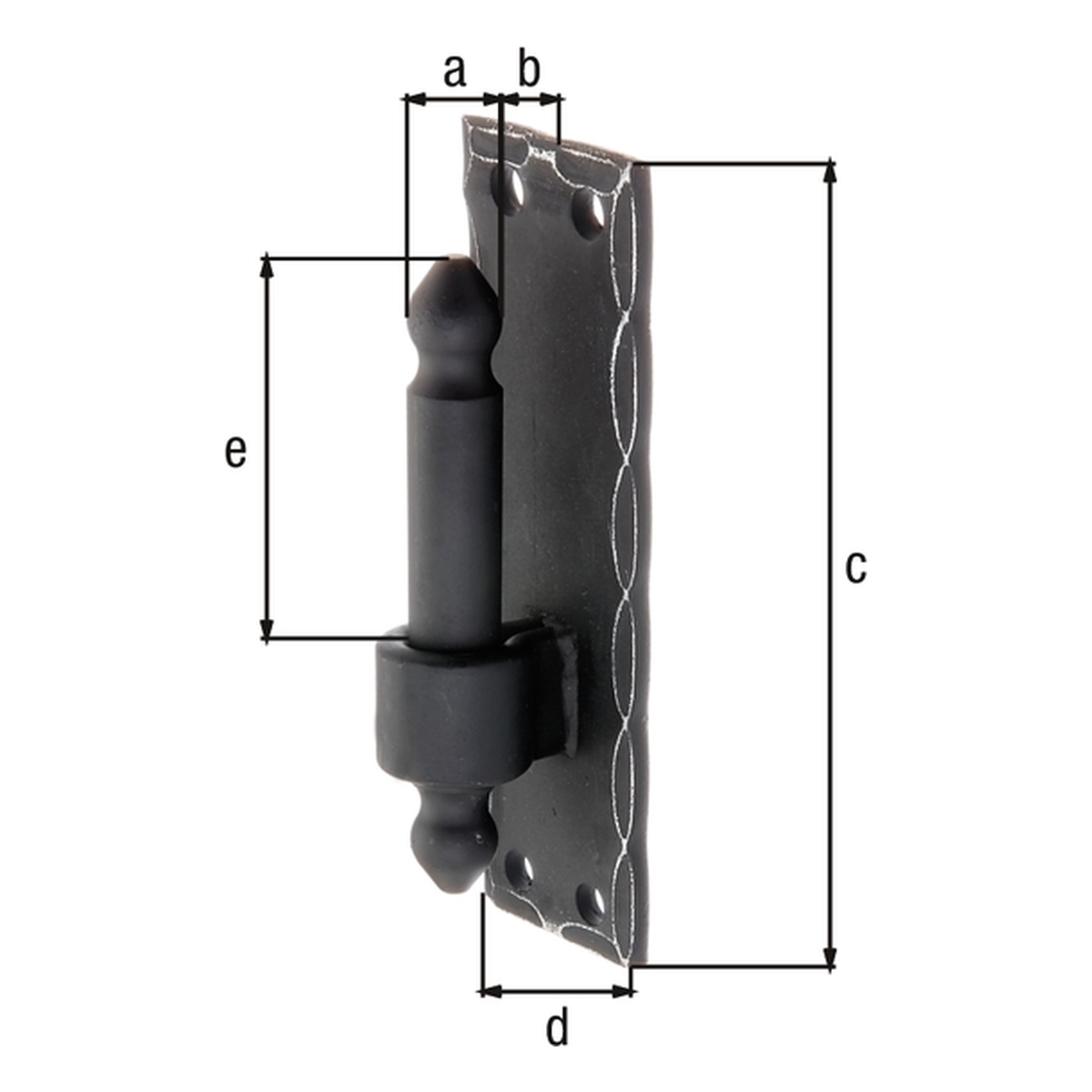 Alberts Kloben Schmiedeeisen, verzinkt schwarz kunststoffbeschichtet Ø16 mm Eng