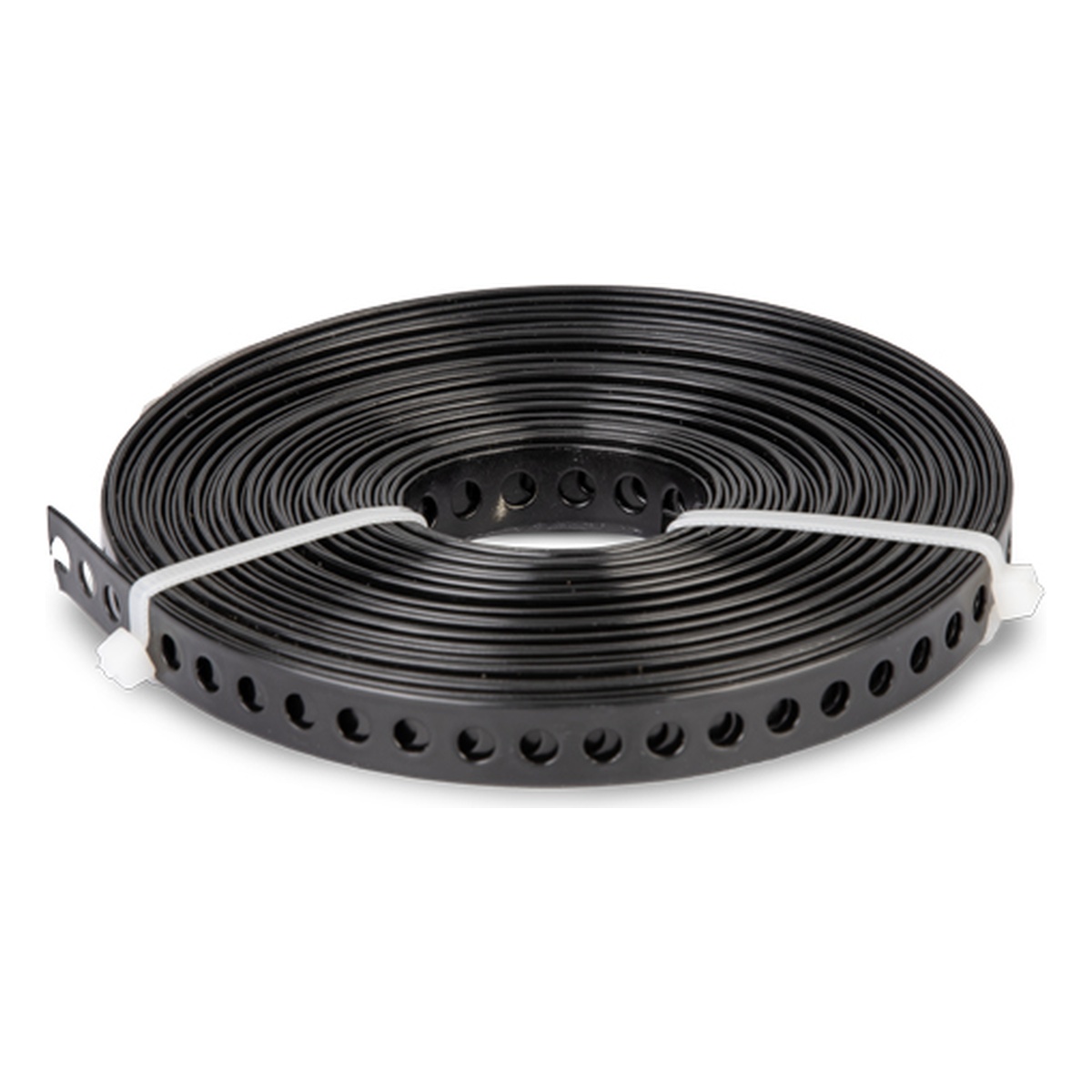 Alberts Lochband, Stahl roh verzinkt, schwarz kunststoffbeschichtet, 12 mm x 10 m - 1 Stk. Alberts Lochband, Stahl roh verzinkt, schwarz kunststoffbeschichtet, 12 mm x 10 m - 1 Stk.