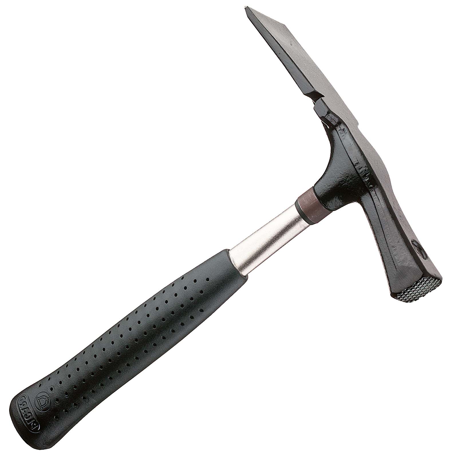 Picard Maurerhammer Nr. 277½, Berliner Form, 500 g, geraute Bahn, Nagelzug, Stahlrohrstiel 280 mm