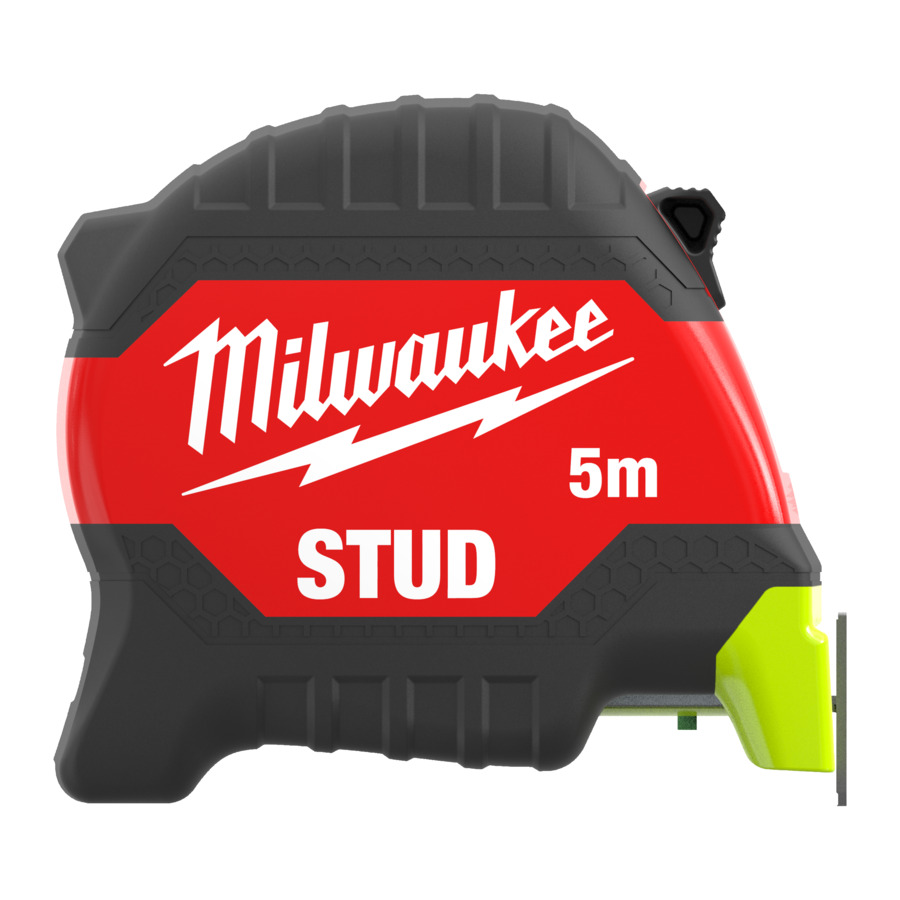 Milwaukee Bandmaß STUD Gen III, 5 m, 33 mm Bandbreite, High-Vis-Band, EXO 360 Nylonbeschichtung, Genauigkeitsklasse II