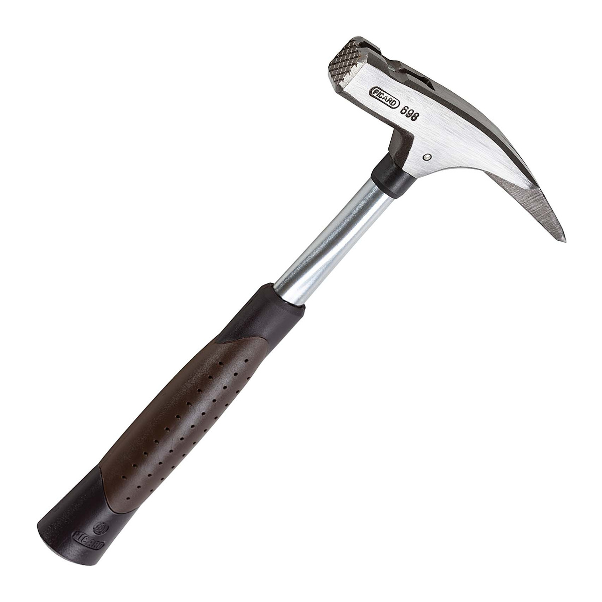 Picard Latthammer Nr. 698, 600 g, Chrom-Molybdän-Rohrstiel, magnetischer Nagelhalter
