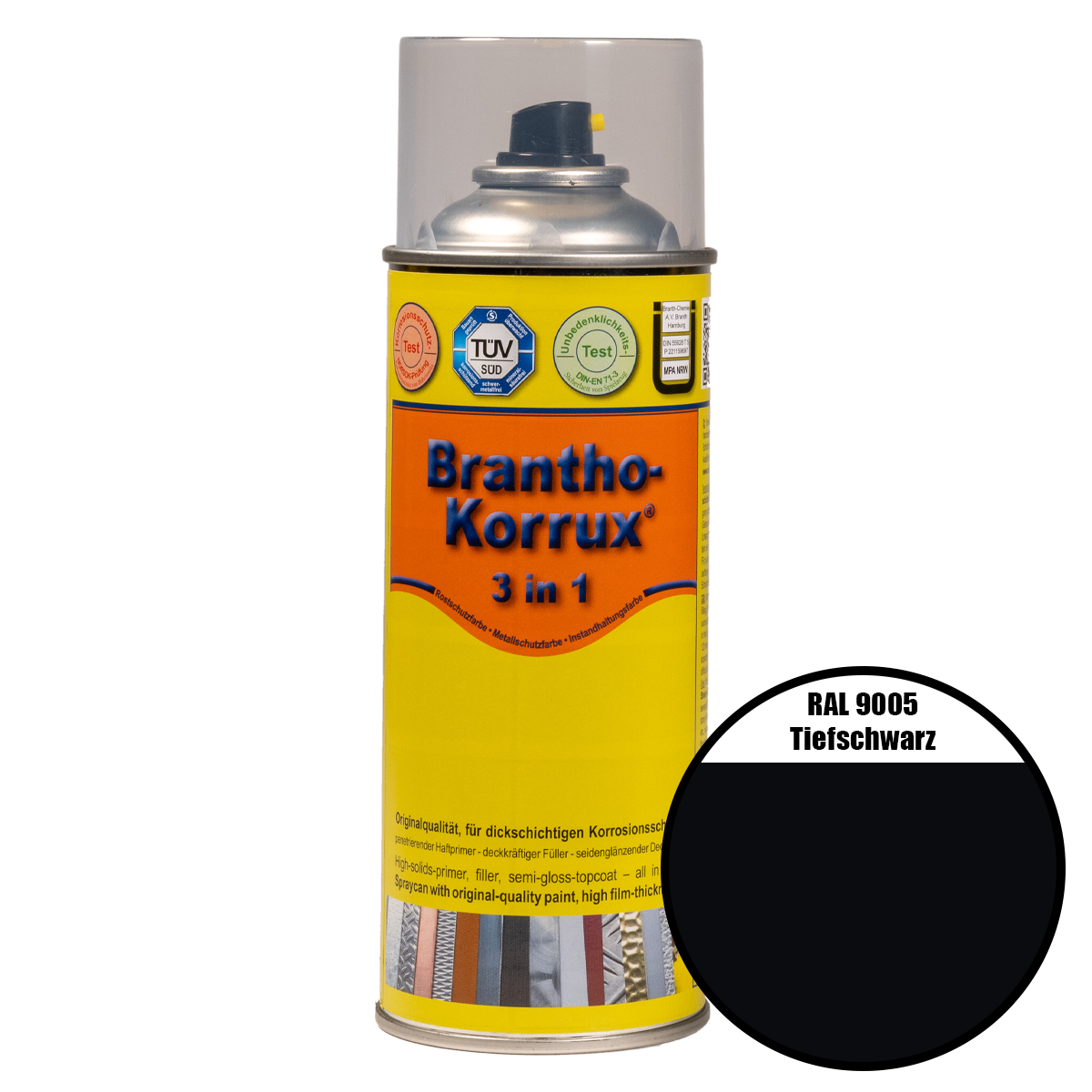 Brantho-Korrux "3 in 1"-Komfort-Sprühdose RAL 9005 tiefschwarz 400 ml Brantho-Korrux "3 in 1"-Komfort-Sprühdose RAL 9005 tiefschwarz 400 ml