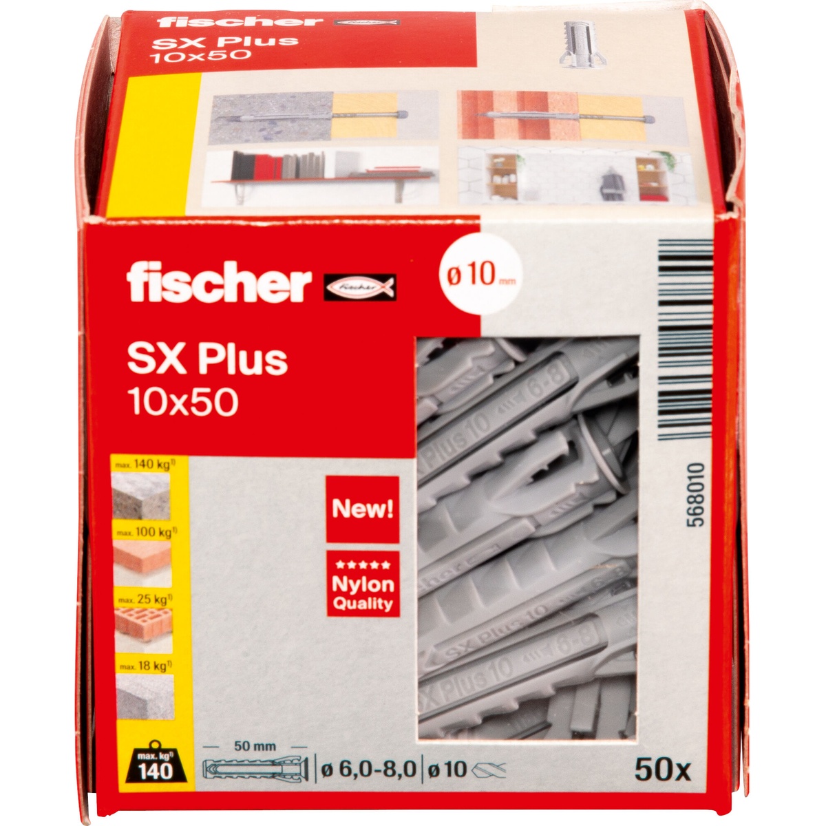 Fischer Dübel SX Plus 10x50 mm - 50 Stk. Fischer Dübel SX Plus 10x50 mm - 50 Stk.