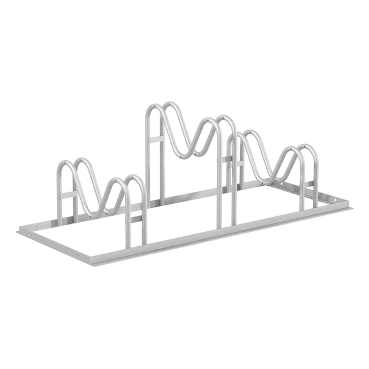 Alberts Fahrradständer Ville, freistehend, Haltebügel einseitig, 370 x 446 x 1050 mm, Stahl roh, feuerverzinkt passiviert - 1 Stk.