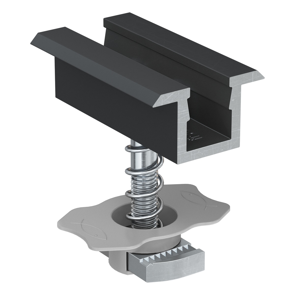 fischer Mittelklemme vormontiert PM C 38 - 44 AL schwarz, Aluminium - 10 Stk.