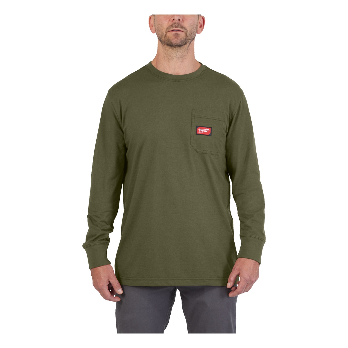 Milwaukee Arbeits-Langarm-Shirt grün mit UV-Schutz WTLSGN