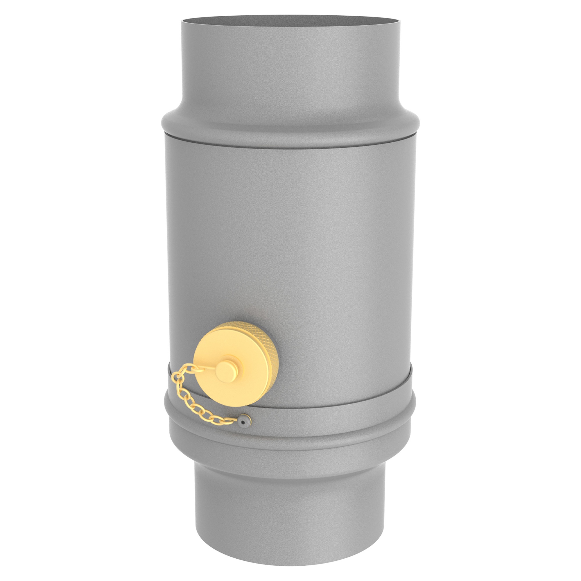 Zambelli Wassersammler Ø 100 mm, Weißaluminium RAL 9006, COLORDUR, mit Schlauchanschlussset, zylindrisch - 1 Stk.