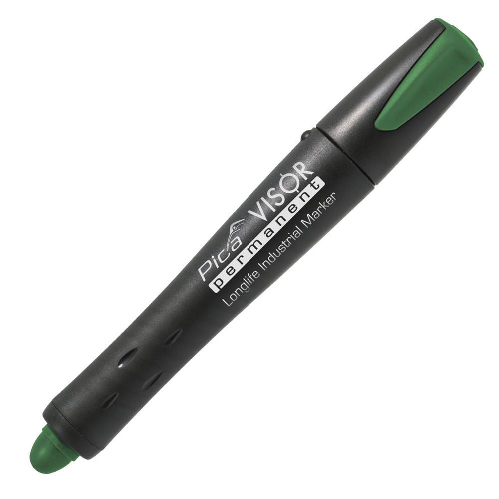 Pica Visor Permanent Marker 990, 10 mm, grün, nachfüllbarer Industriemarker mit Signierkreide