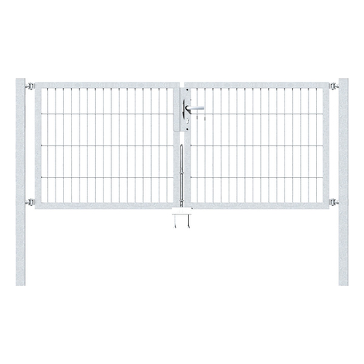 Alberts Doppeltor Flexo, Typ 6/5/6, 800 x 2000 mm, Pfosten: 60 x 60 mm, Stahl roh, feuerverzinkt passiviert - 1 Stk.
